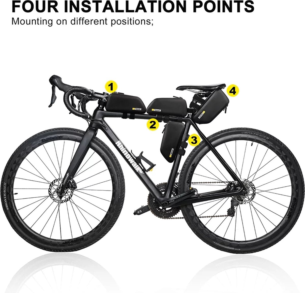 Rhinowalk - Waterdichte Fietstas - Frametas - 1.5L - Reflecterend