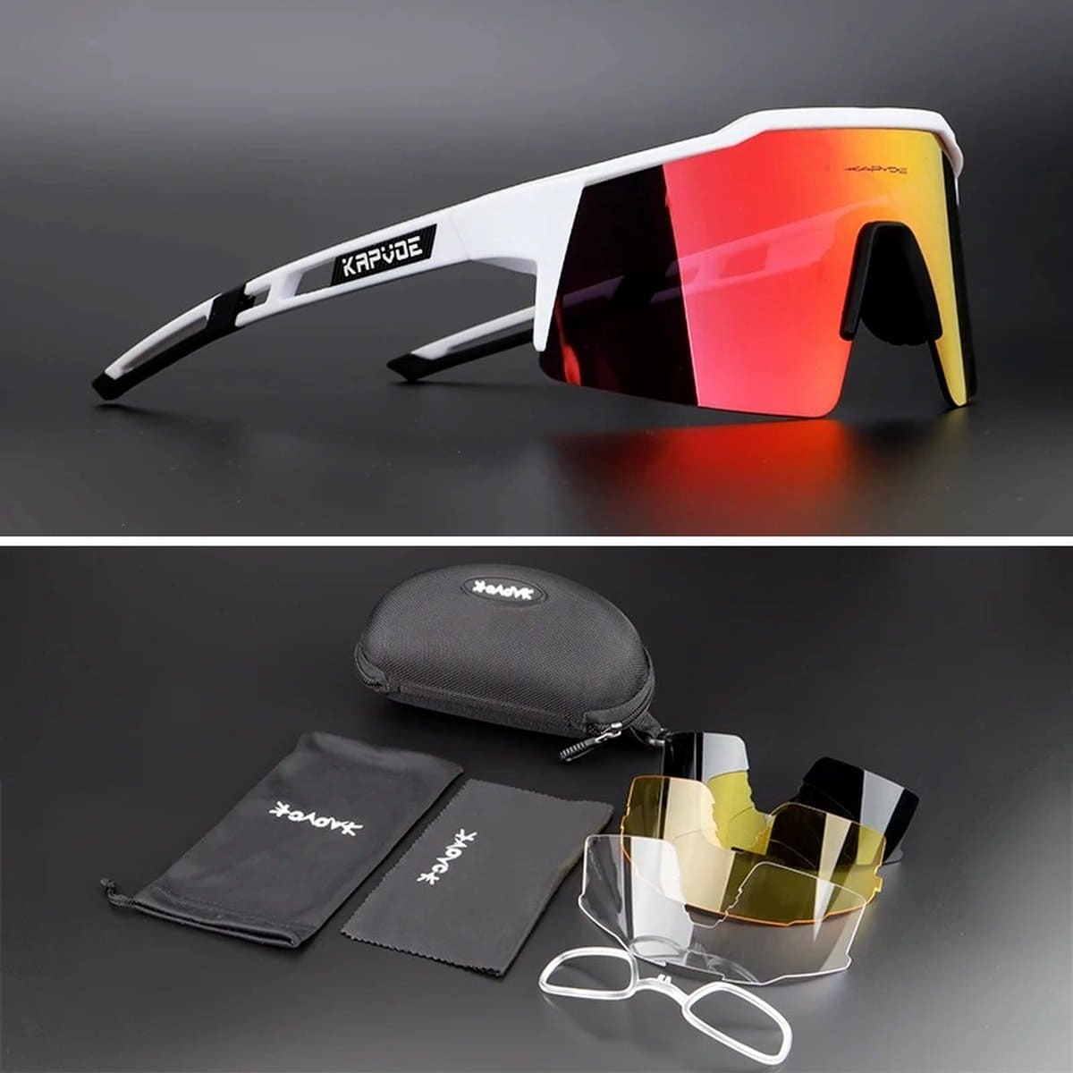 Fietsbril - Sportbril - Gepolariseerd - UV400 - 4 Verwisselbare Lenzen