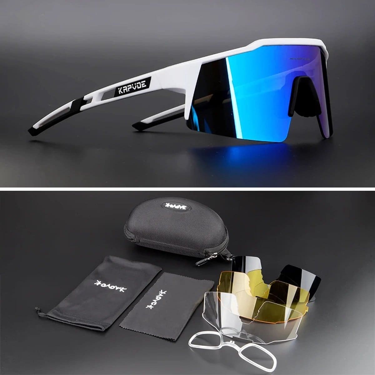 Fietsbril - Sportbril - Gepolariseerd - UV400 - 4 Verwisselbare Lenzen