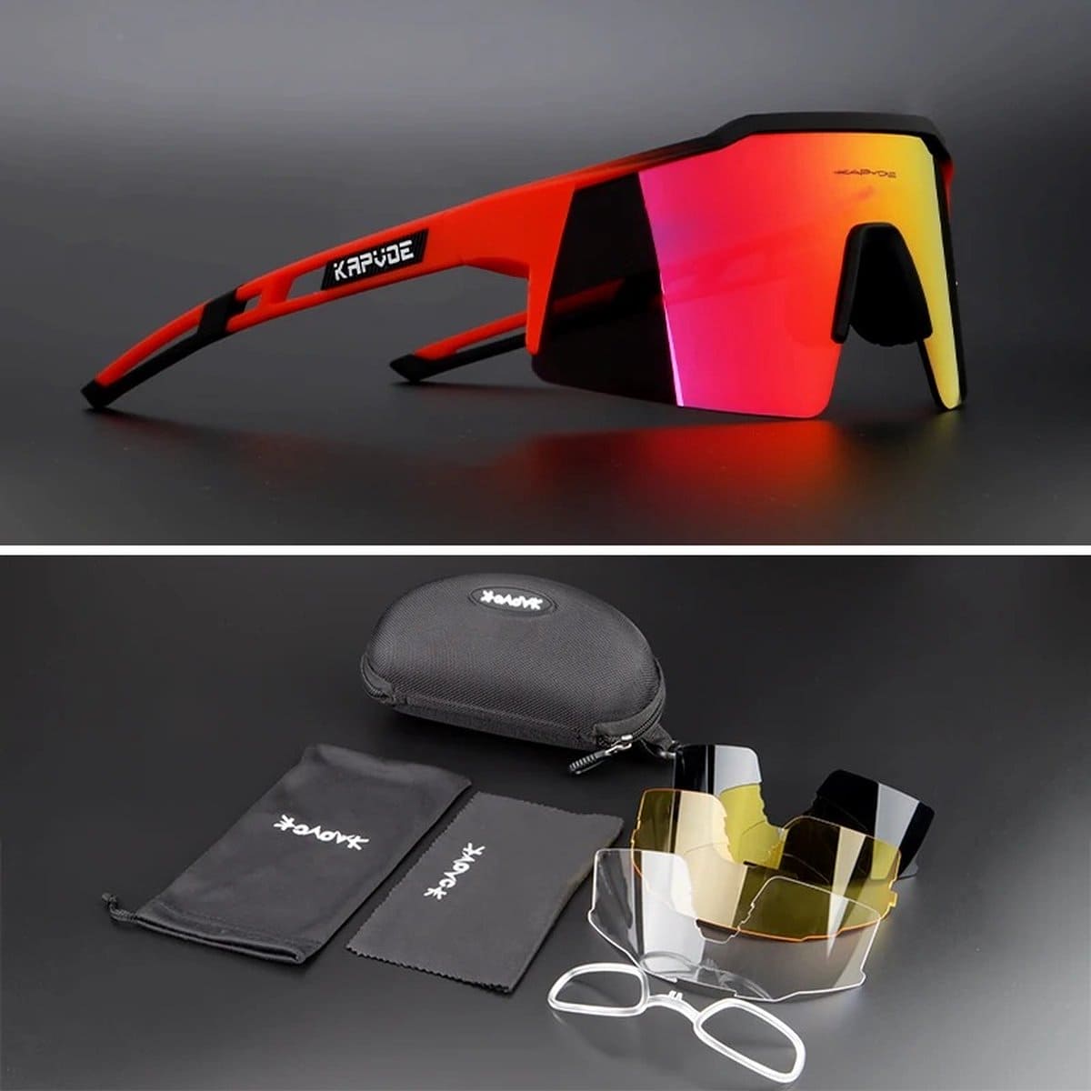 Fietsbril - Sportbril - Gepolariseerd - UV400 - 4 Verwisselbare Lenzen