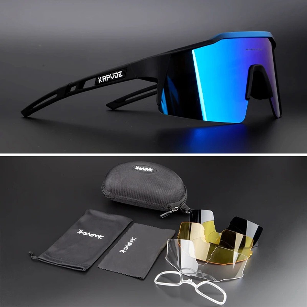 Fietsbril - Sportbril - Gepolariseerd - UV400 - 4 Verwisselbare Lenzen