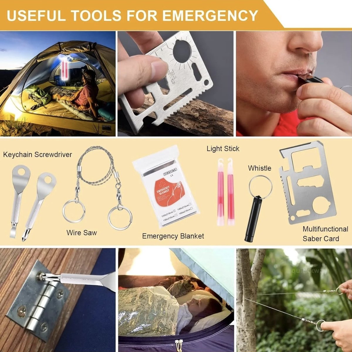 Survival Kit 65-delig – EHBO Noodpakket met Survivaluitrusting