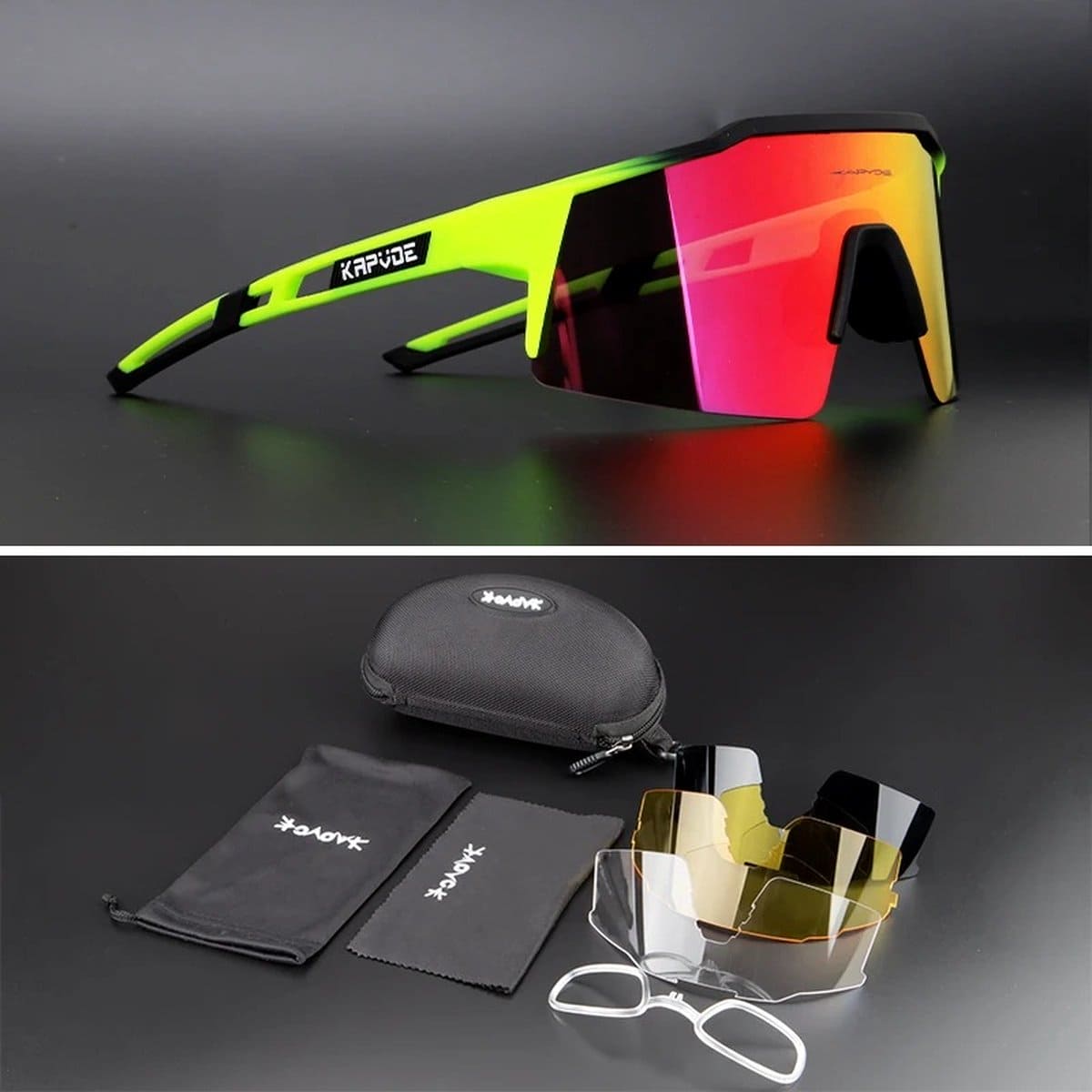 Fietsbril - Sportbril - Gepolariseerd - UV400 - 4 Verwisselbare Lenzen