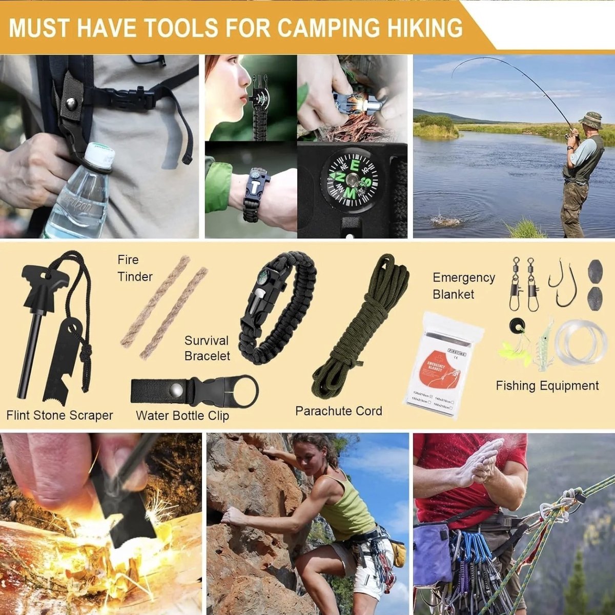 Survival Kit 65-delig – EHBO Noodpakket met Survivaluitrusting