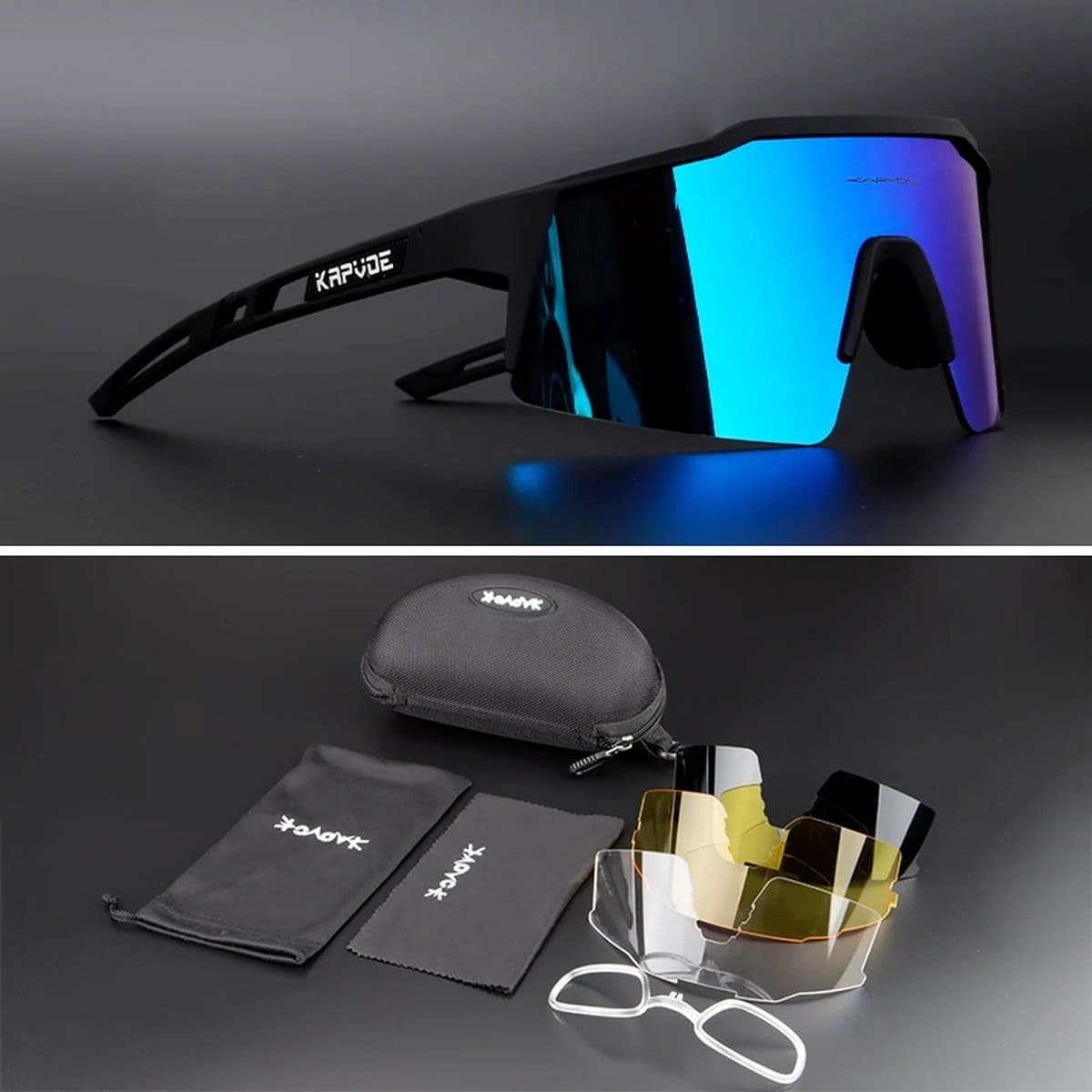 Fietsbril - Sportbril - Gepolariseerd - UV400 - 4 Verwisselbare Lenzen