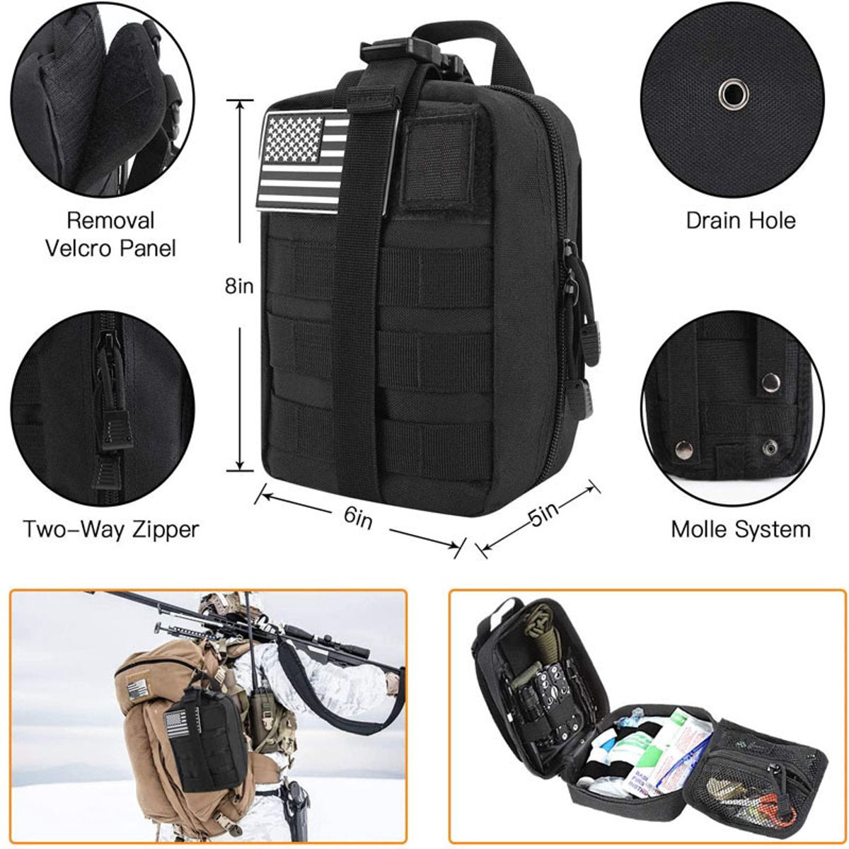 Survival Kit met EHBO Set – Tactische MOLLE Tas