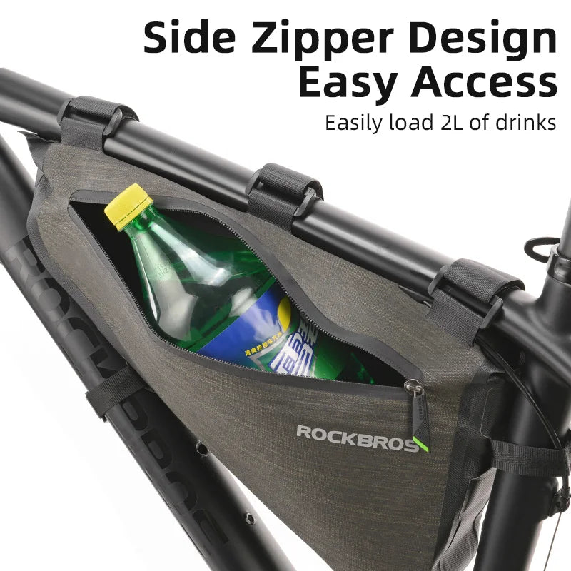 Fietsframetas met grote capaciteit voor MTB en racefiets, gemonteerd in het frame