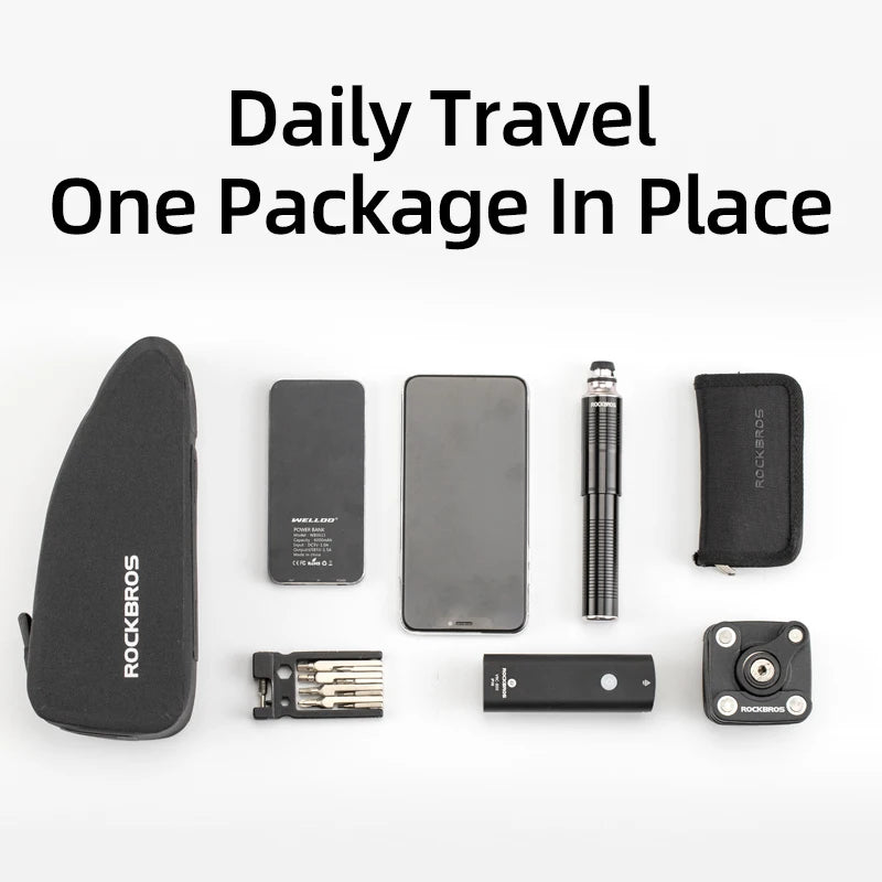 Draagbaar fietsaccessoire met dubbele ritssluiting in zwart en grijs