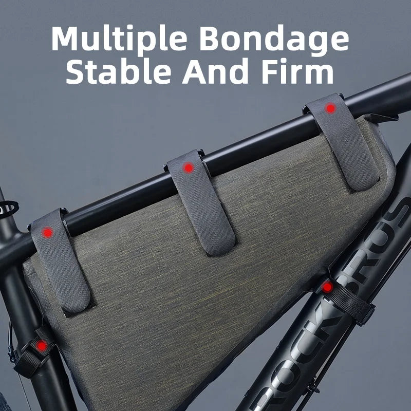 Fietsframetas met grote capaciteit voor MTB en racefiets, gemonteerd in het frame