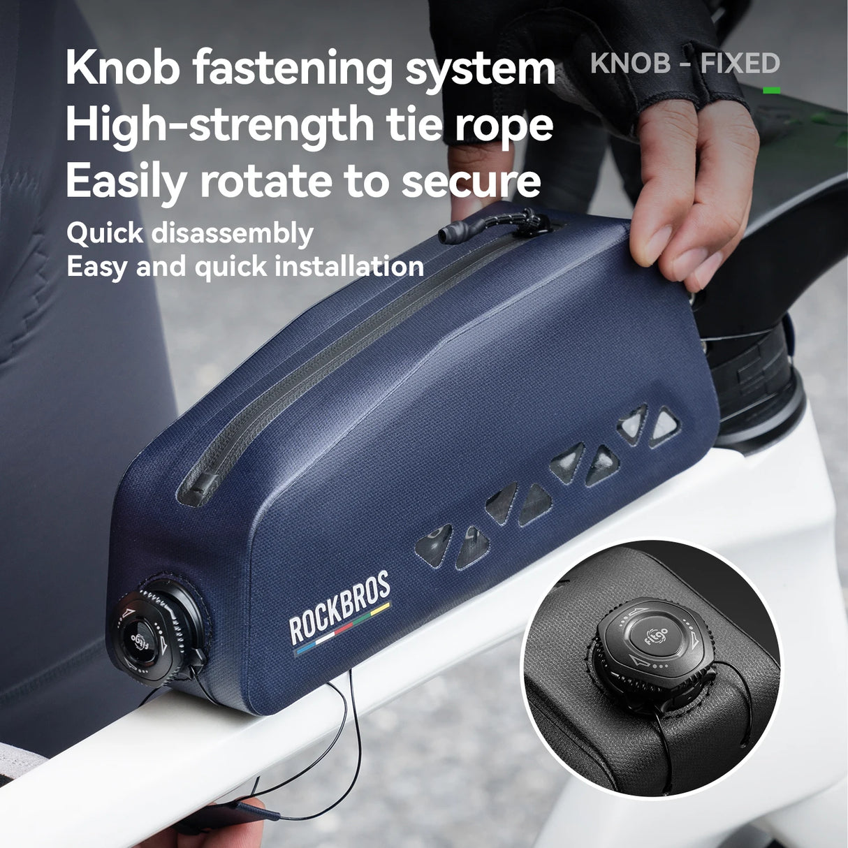 Waterdichte 1L driehoekige fietsframetas, gemonteerd op de bovenbuis