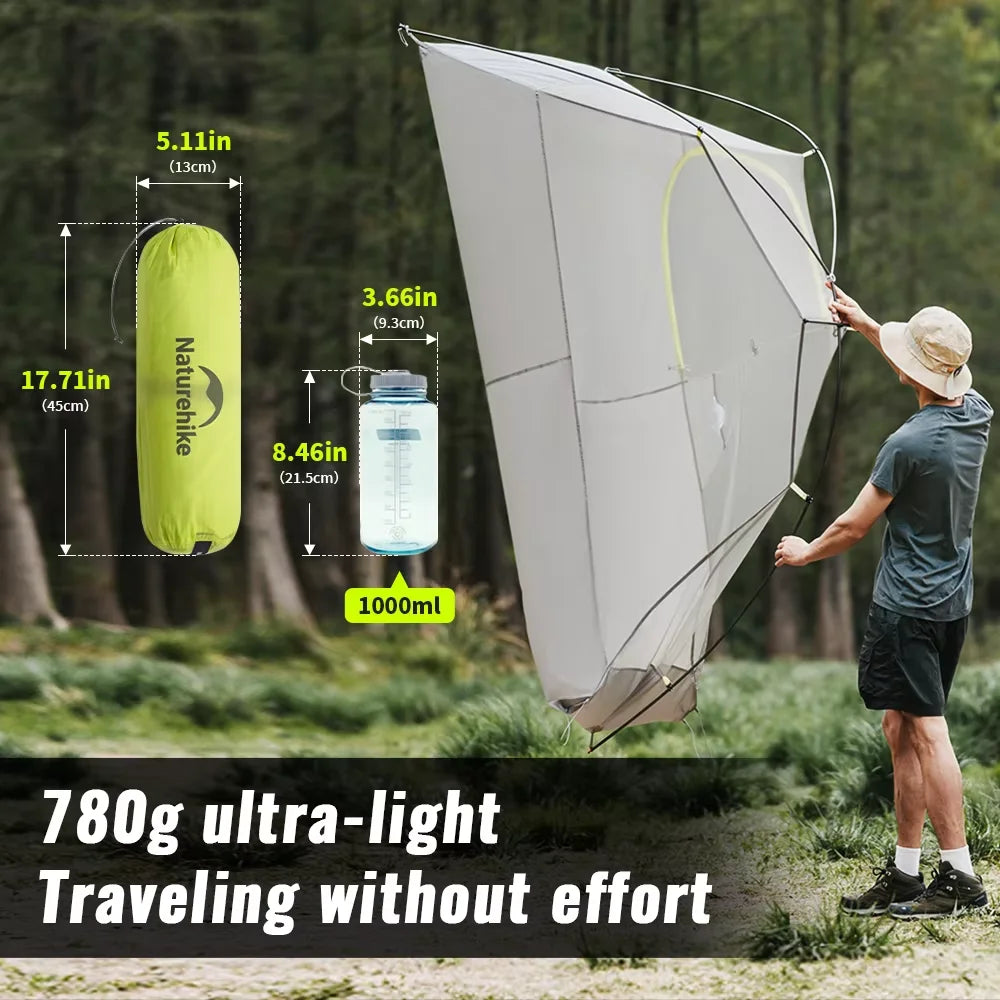 Ultralichte waterdichte 1-persoons trekking tent voor outdoor overnachtingen