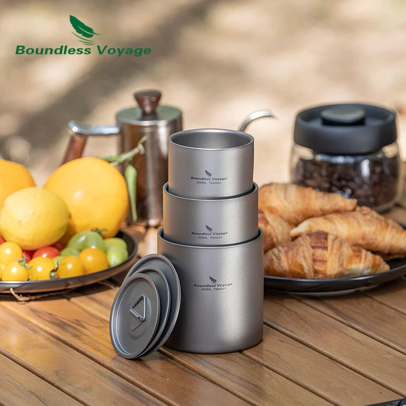 Titanium Dubbelwandige Stapelbare Mok