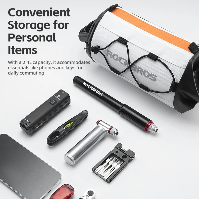 Waterdichte fietstas voor op het stuur met een inhoud van 2,4 liter