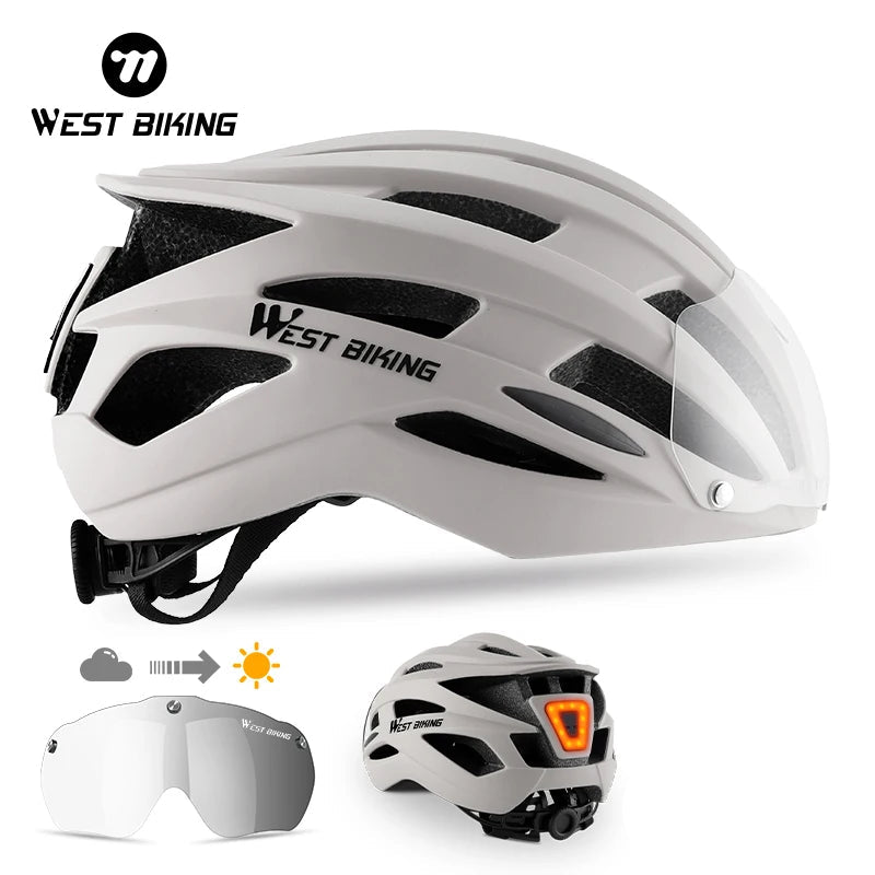 Fietshelm met Fotochrome Lens en LED - Pack Away