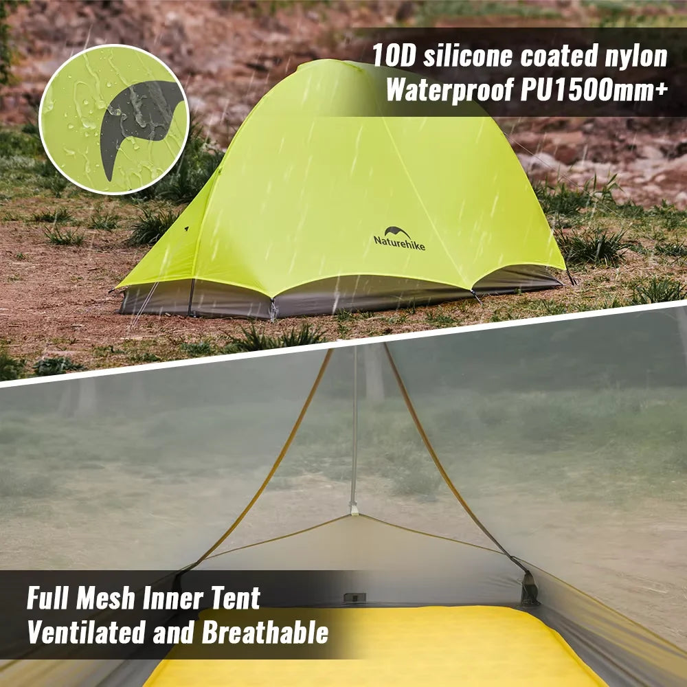 Ultralichte waterdichte 1-persoons trekking tent voor outdoor overnachtingen