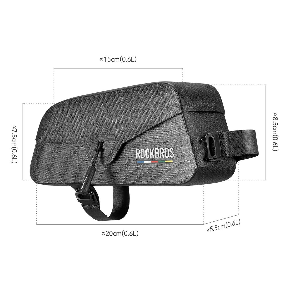 Waterdichte fietsbuizentas gemonteerd op fietsframe