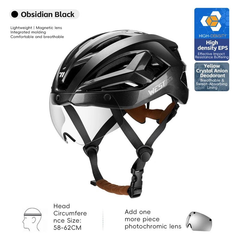 Fietshelm met Magnetische Bril