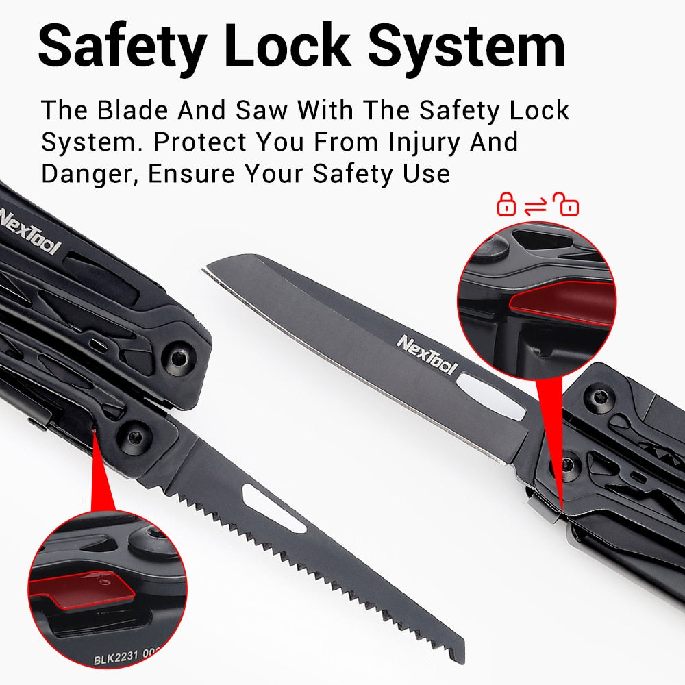 NexTool - Black Knight - Zakmes - Multitool - 11-In-1