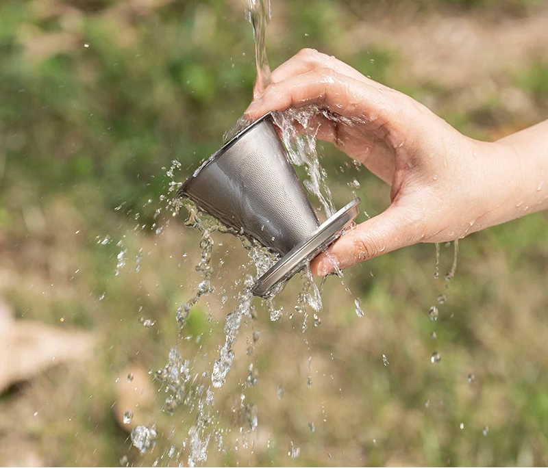 Titanium Pour-Over Koffiebeker met Afneembaar Filter