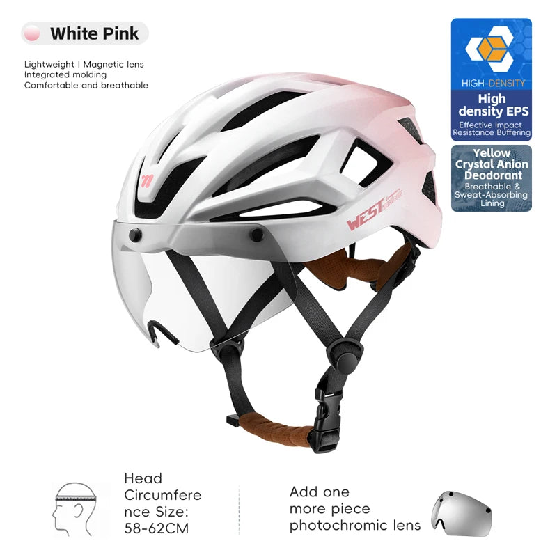 Fietshelm met Magnetische Bril