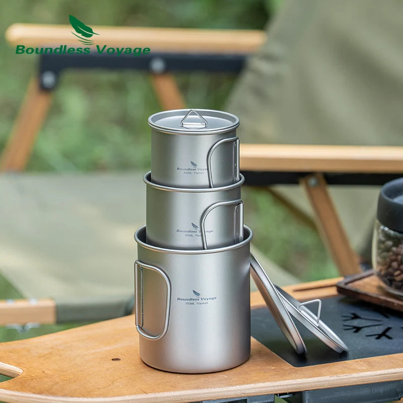 Titanium Mok met Deksel - 300 / 450 / 750 ml