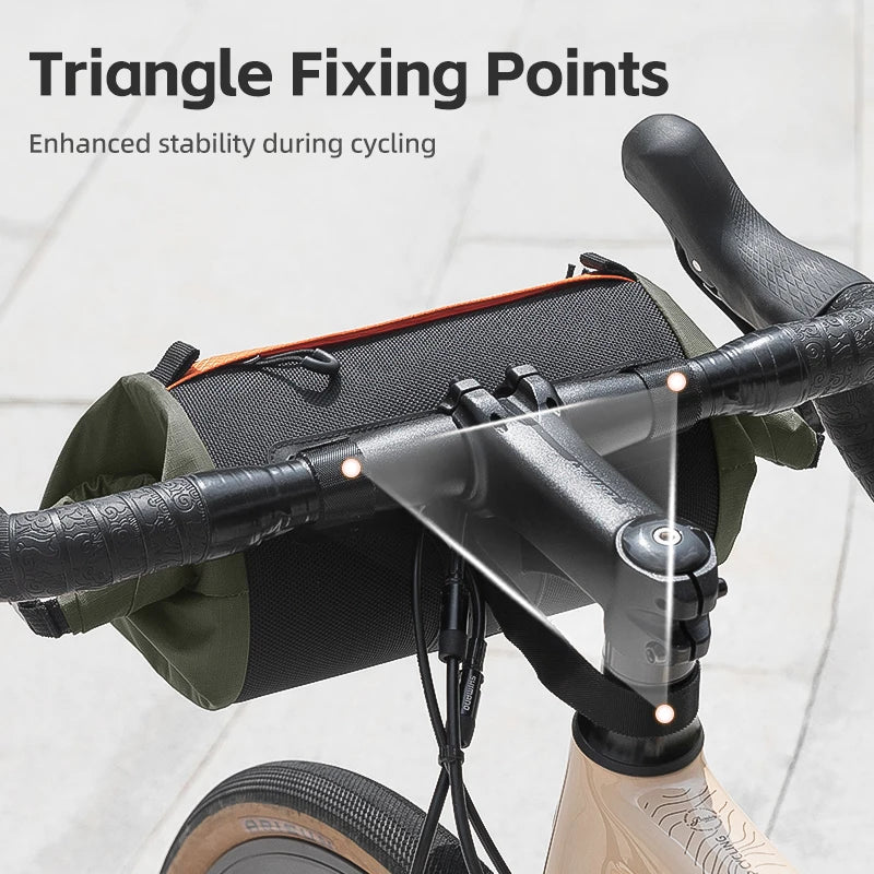 Waterdichte fietstas voor op het stuur met een inhoud van 2,4 liter