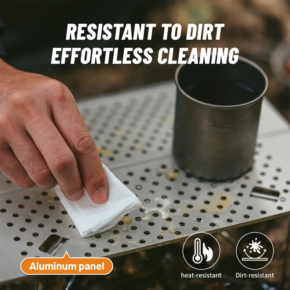 Kleine draagbare opvouwbare camping-, picknick- en wandeltafel van aluminiumlegering