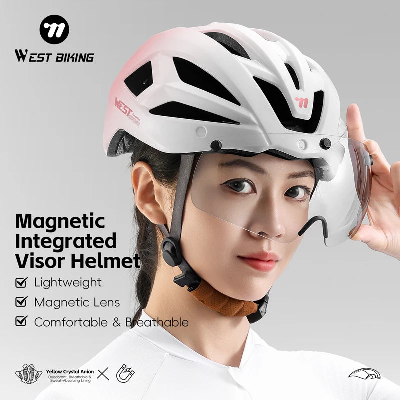 Fietshelm met Magnetische Bril