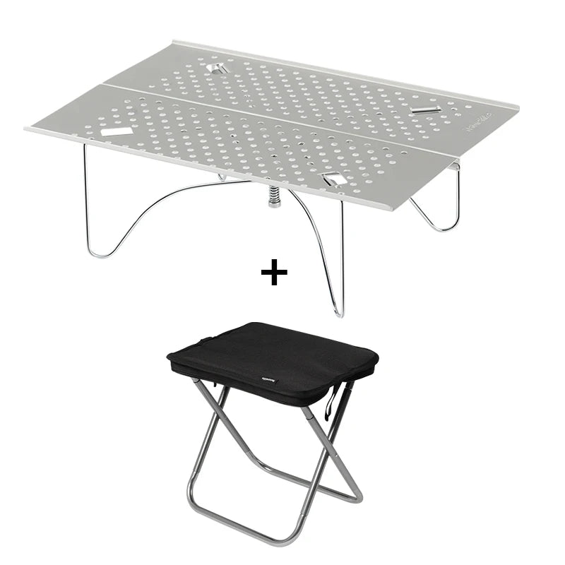 Kleine draagbare opvouwbare camping-, picknick- en wandeltafel van aluminiumlegering