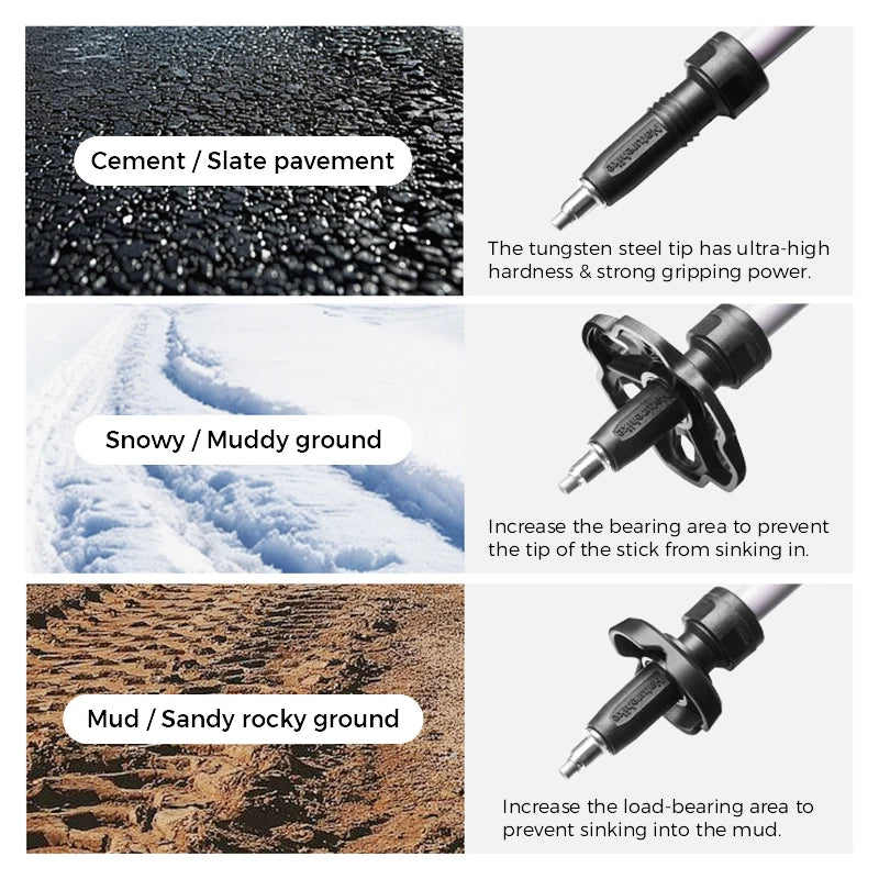 Opvouwbare ultralichte wandelstok van carbonfiber met hoge sterkte en EVA-handgreep