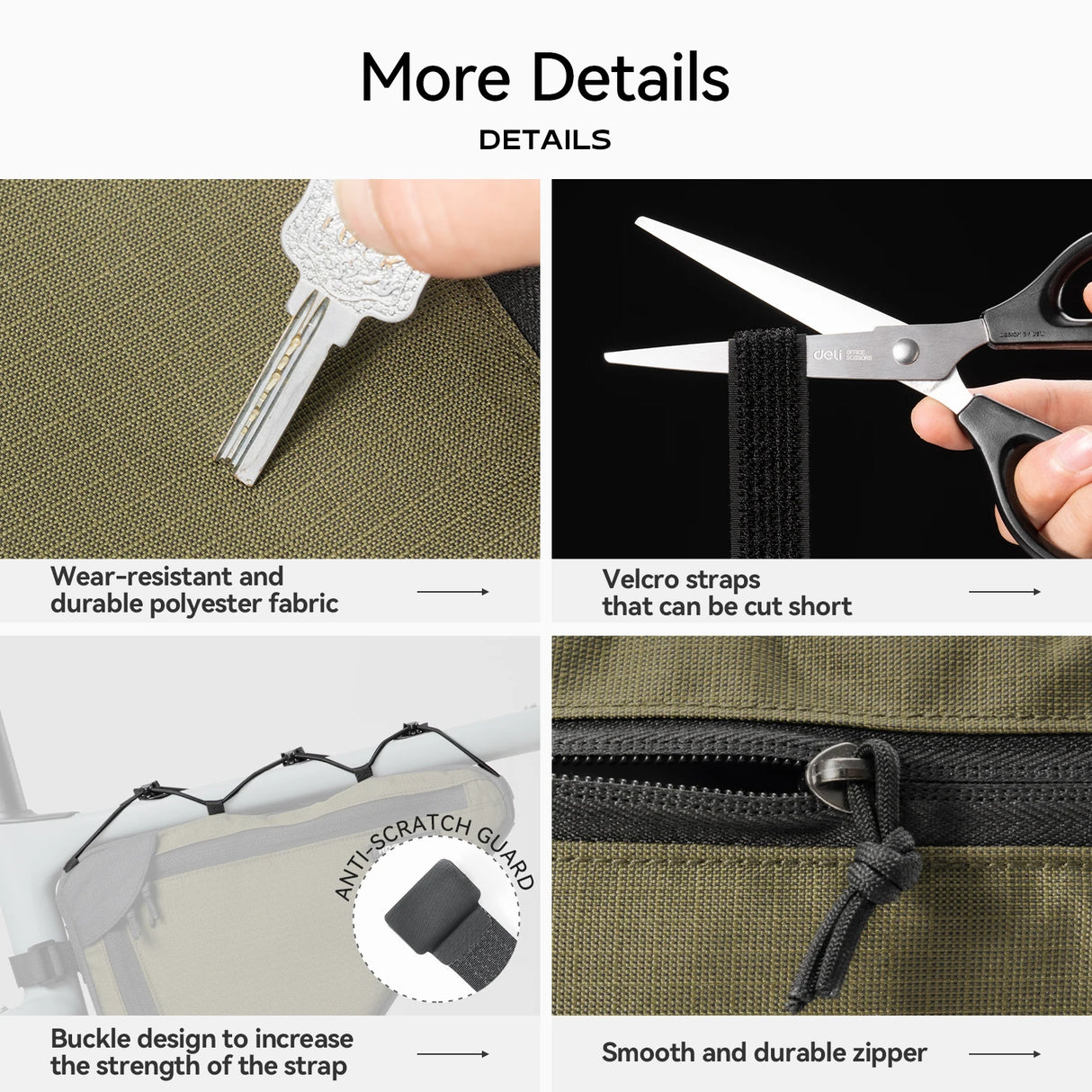 1,5L regenbestendige driehoekige fiets opbergtas, gemonteerd op het fietsframe