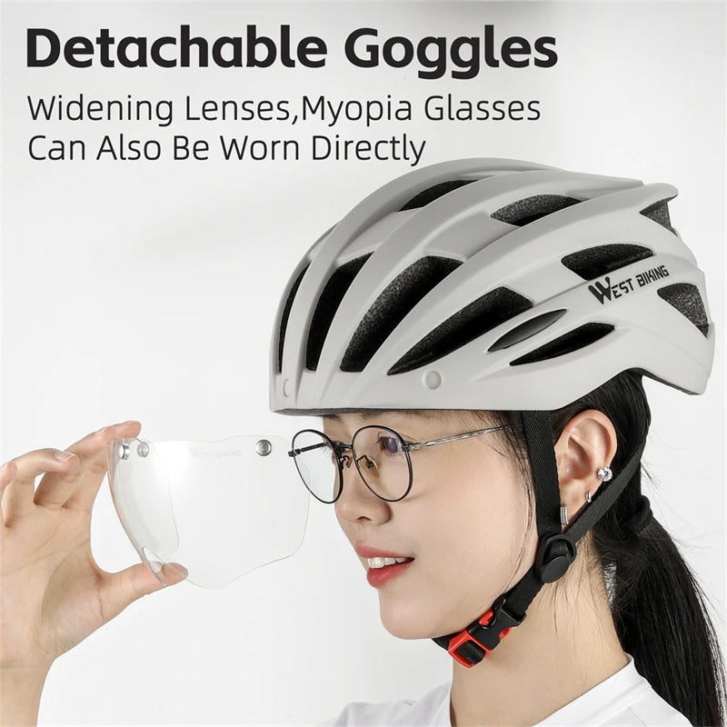 Fietshelm met Fotochrome Lens en LED - Pack Away