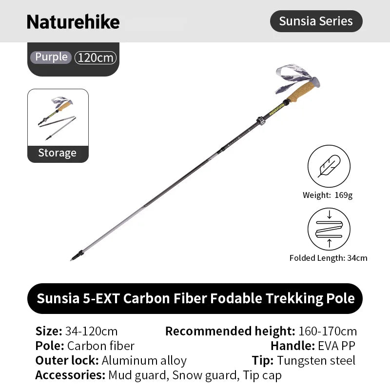 Opvouwbare ultralichte wandelstok van carbonfiber met hoge sterkte en EVA-handgreep