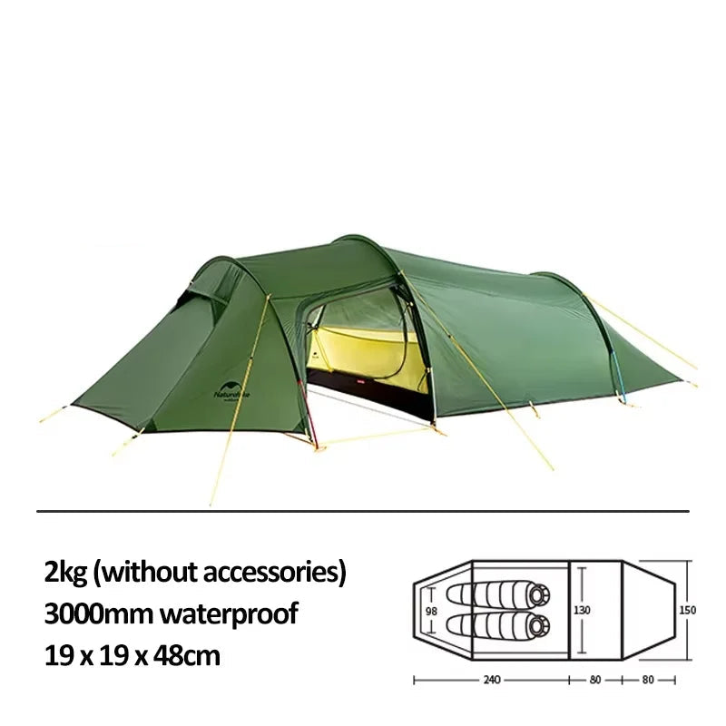 Ultralichte 4-seizoenen familie tent voor 2 tot 4 personen outdoor gebruik