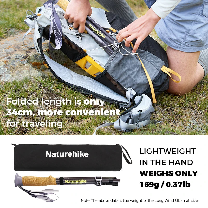 Opvouwbare ultralichte wandelstok van carbonfiber met hoge sterkte en EVA-handgreep