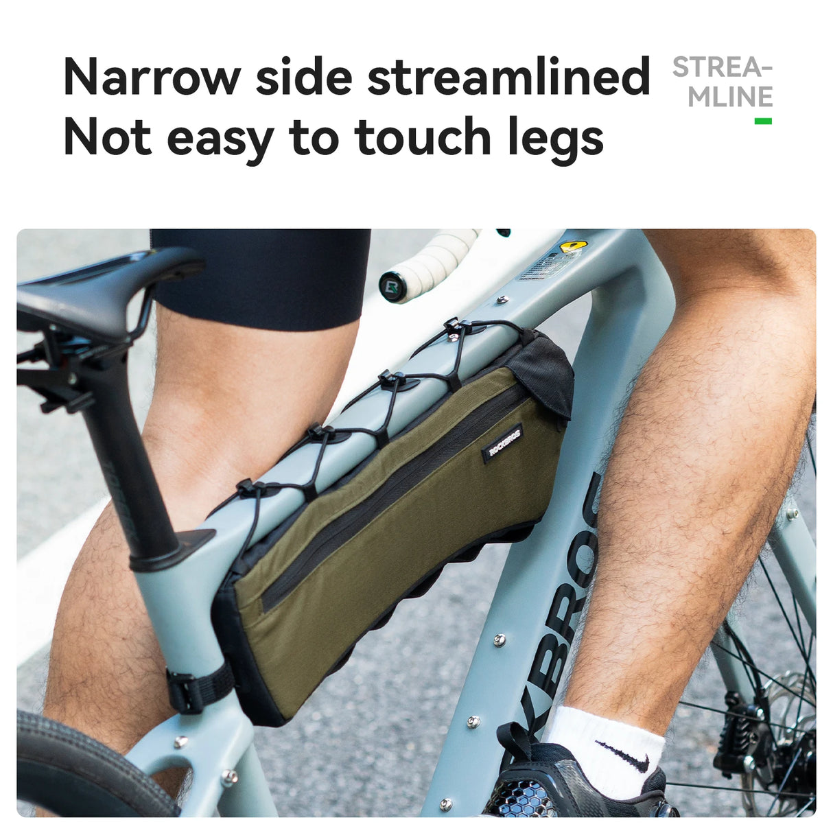 1,9L fietstas met grote capaciteit voor de bovenbuis, met beschermende klep