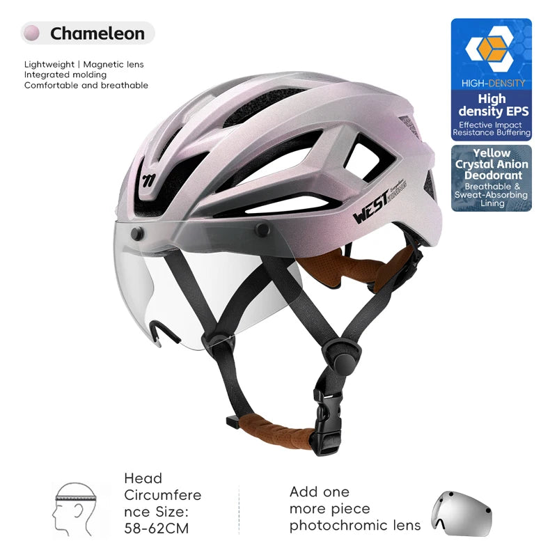 Fietshelm met Magnetische Bril