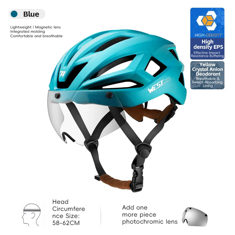 Fietshelm met Magnetische Bril