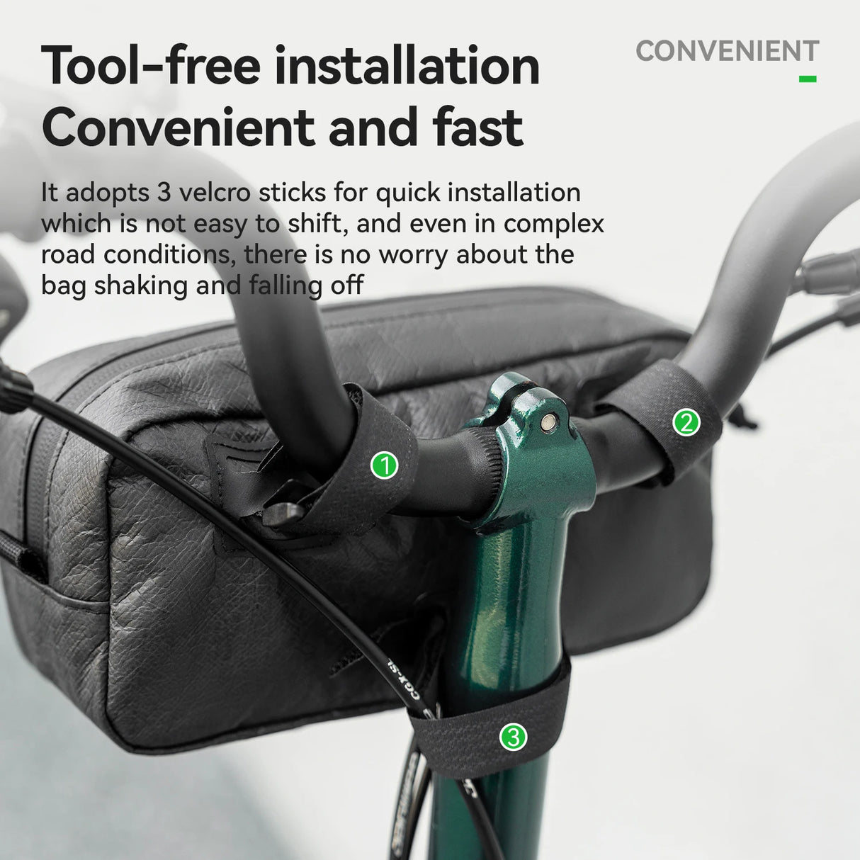 Lichtgewicht multifunctionele fiets stuurtas met een inhoud van 1,5 liter