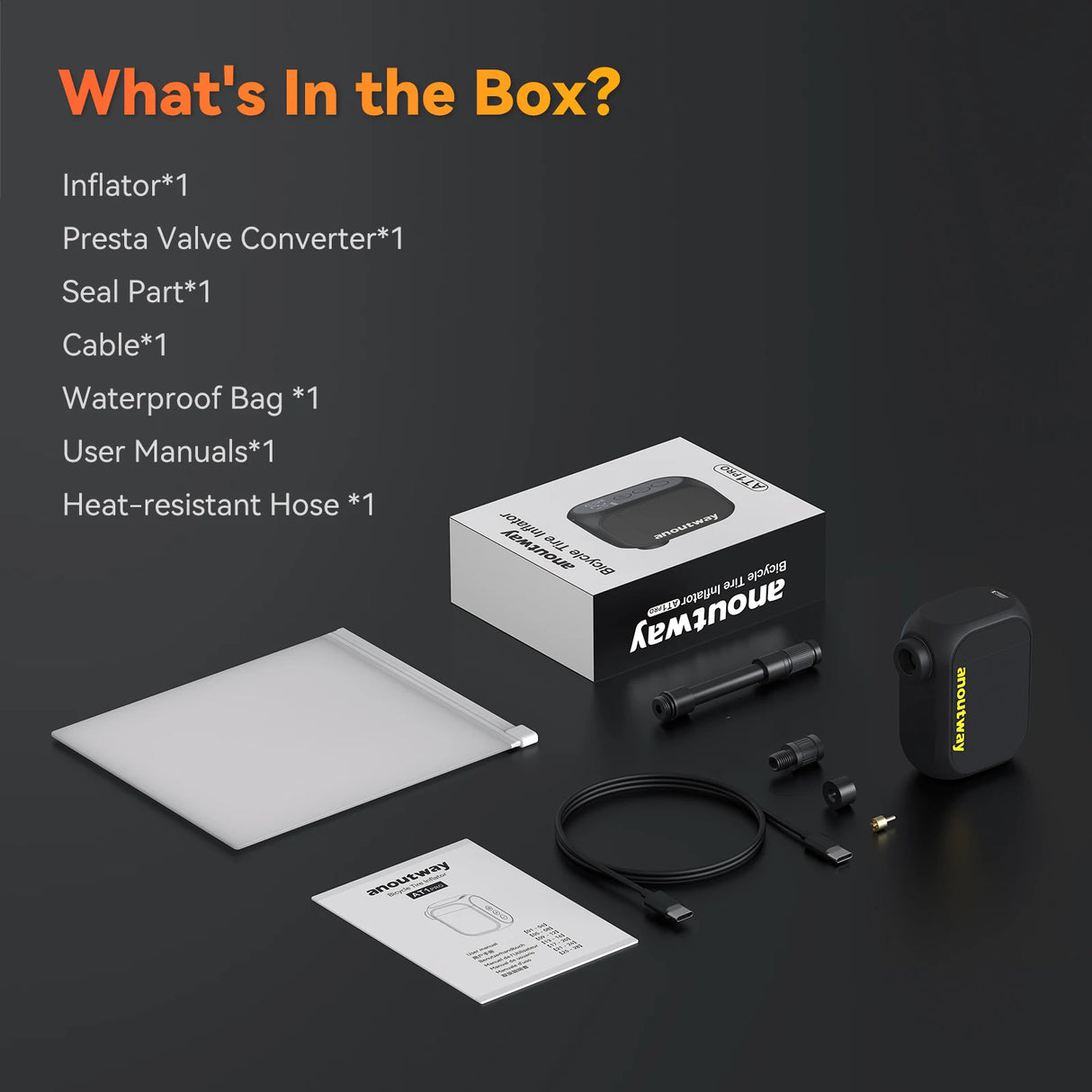 AT1 Pro Mini Elektrische Fietspomp