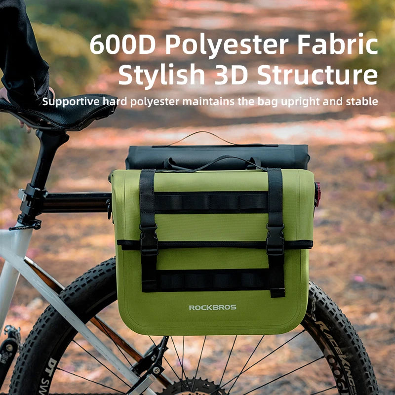15L opvouwbare multifunctionele dubbele fietszadeltas, gemonteerd op de fiets