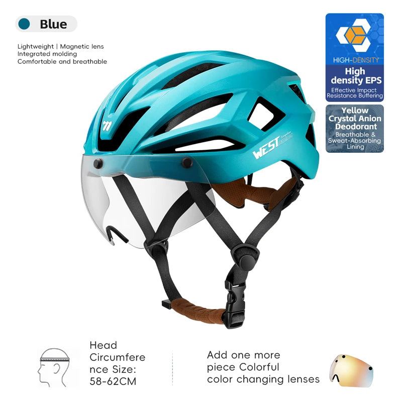 Fietshelm met Magnetische Bril