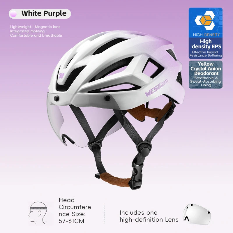 Fietshelm met Magnetische Bril