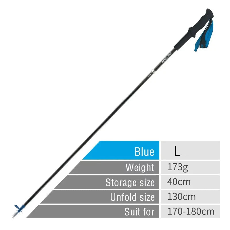 Opvouwbare carbonfiber trekkingstokken met EVA-handgreep en wolfraamstalen punt