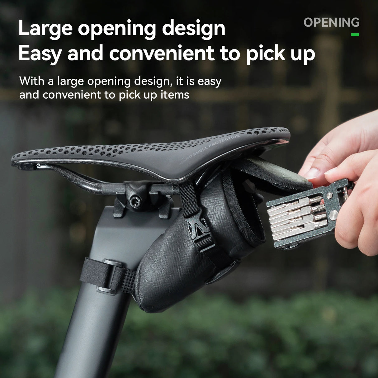 0,2L lichtgewicht waterafstotende fiets achtertas, gemonteerd onder het zadel