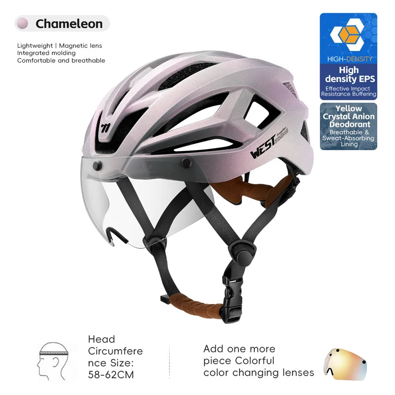 Fietshelm met Magnetische Bril