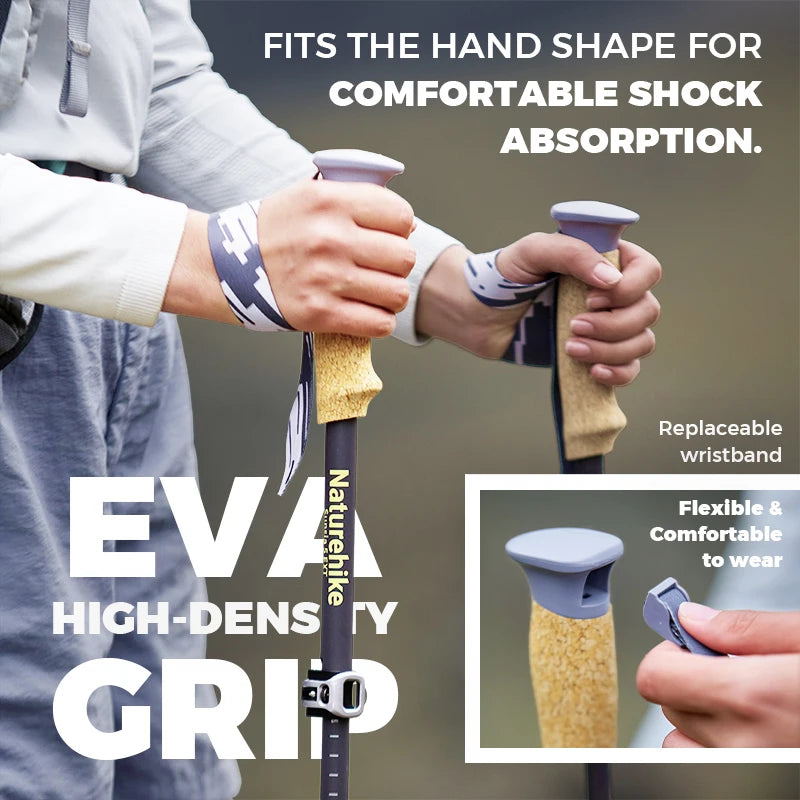 Opvouwbare ultralichte wandelstok van carbonfiber met hoge sterkte en EVA-handgreep