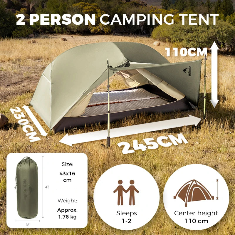 Ultralichte dubbellaagse waterdichte trekkingtent voor outdoor kamperen