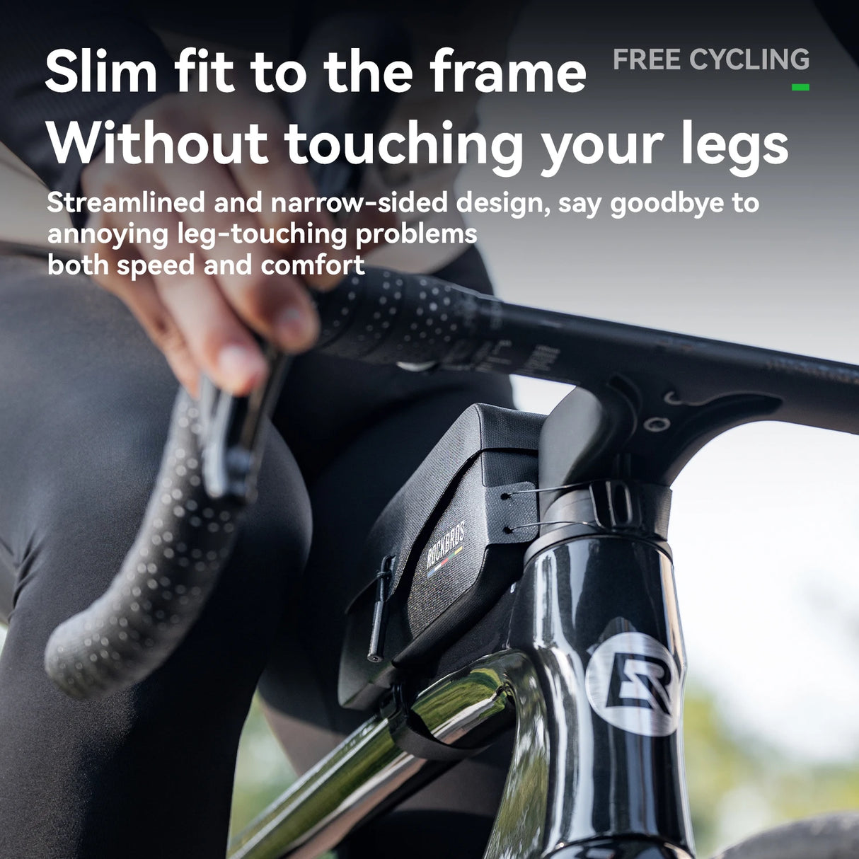 Waterdichte fietsbuizentas gemonteerd op fietsframe