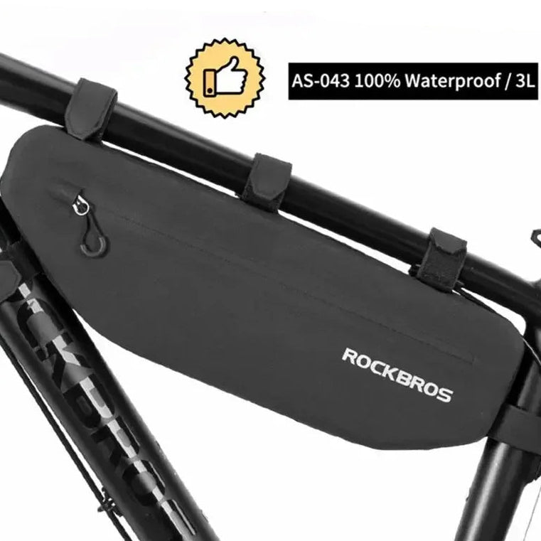 Waterdichte driehoekige fietsframe-pannier voor racefiets, gemonteerd in het frame